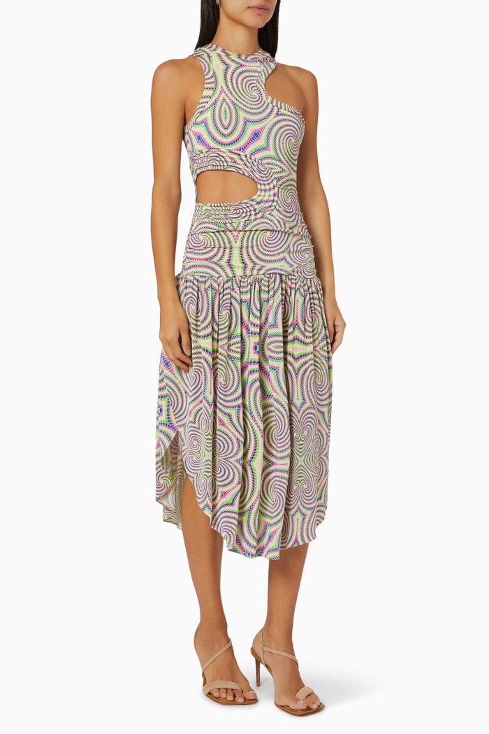 

Hallucinogenic Cut Out Dress, Multicolour