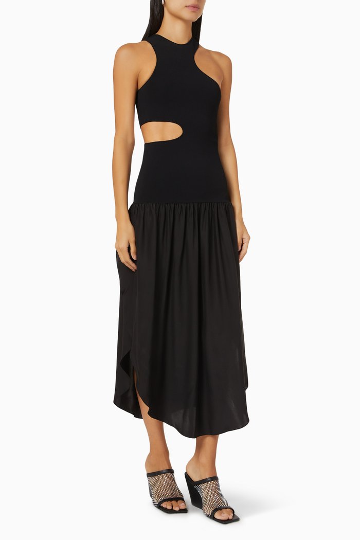 

Cut Out Dress in Silk, Black