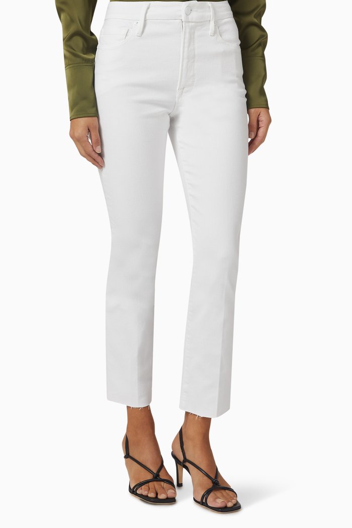

Good Straight Raw Hem Jeans, White