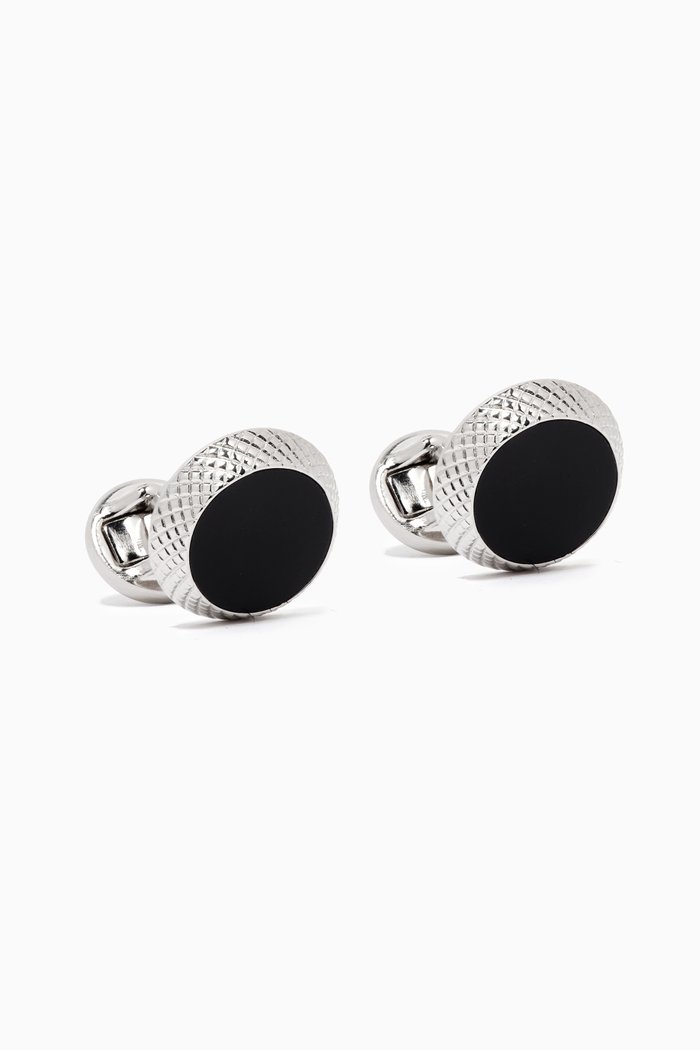 

Memorabilia Cufflinks in Palladium-plated Metal, Black