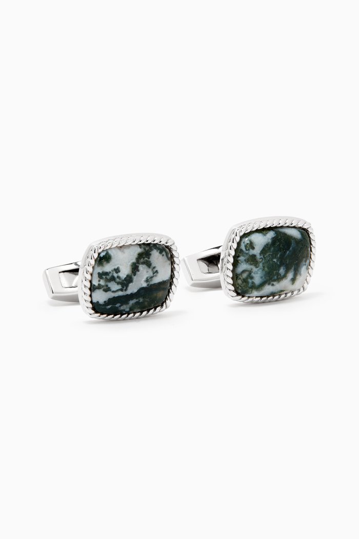 

Jasper Cufflinks in Sterling Silver, Grey