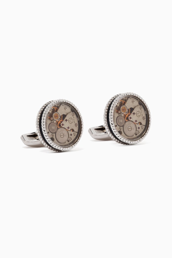 

Cable Skeleton Cufflinks in Rhodium-plated Sterling Silver