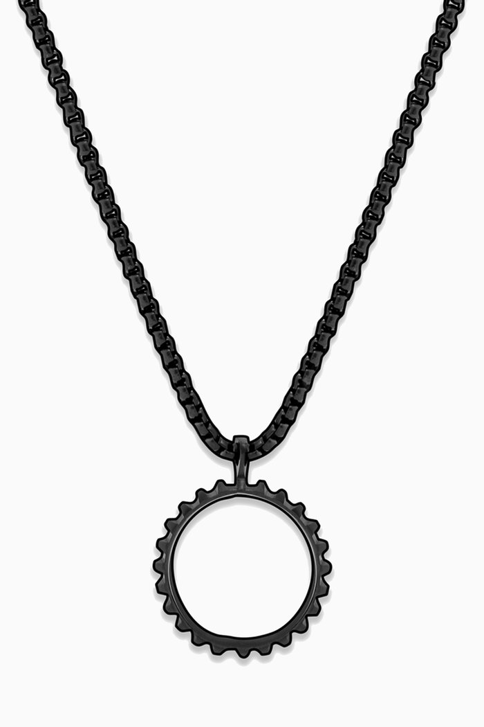 

Lens Gear Necklace in Stainless Steel, Black