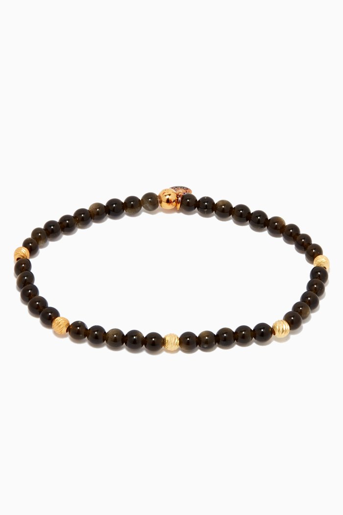 

Graffiato Sennit Bracelet in Gold-plated Sterling Silver, Black