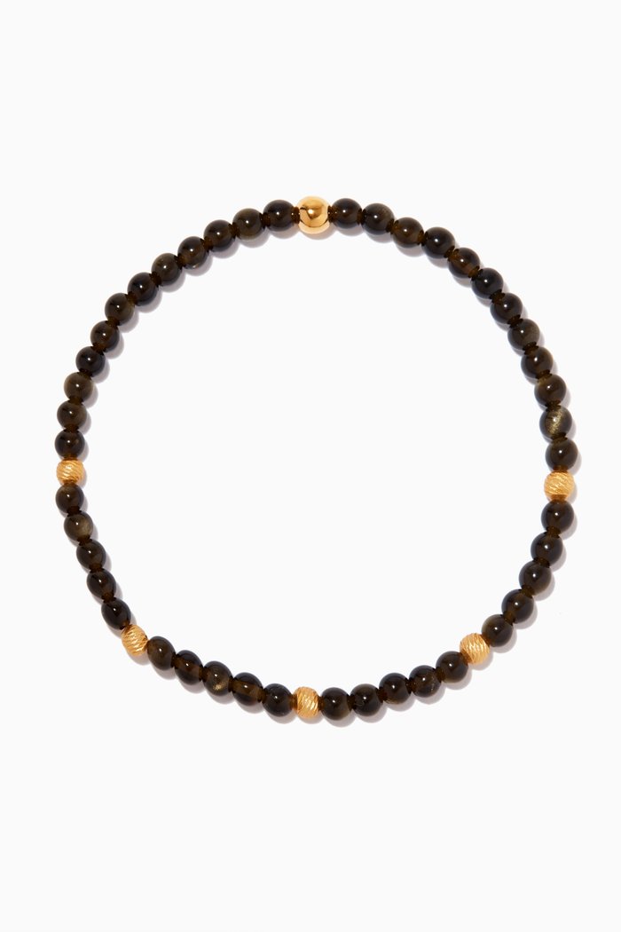 

Graffiato Sennit Bracelet in Gold-plated Sterling Silver, Black