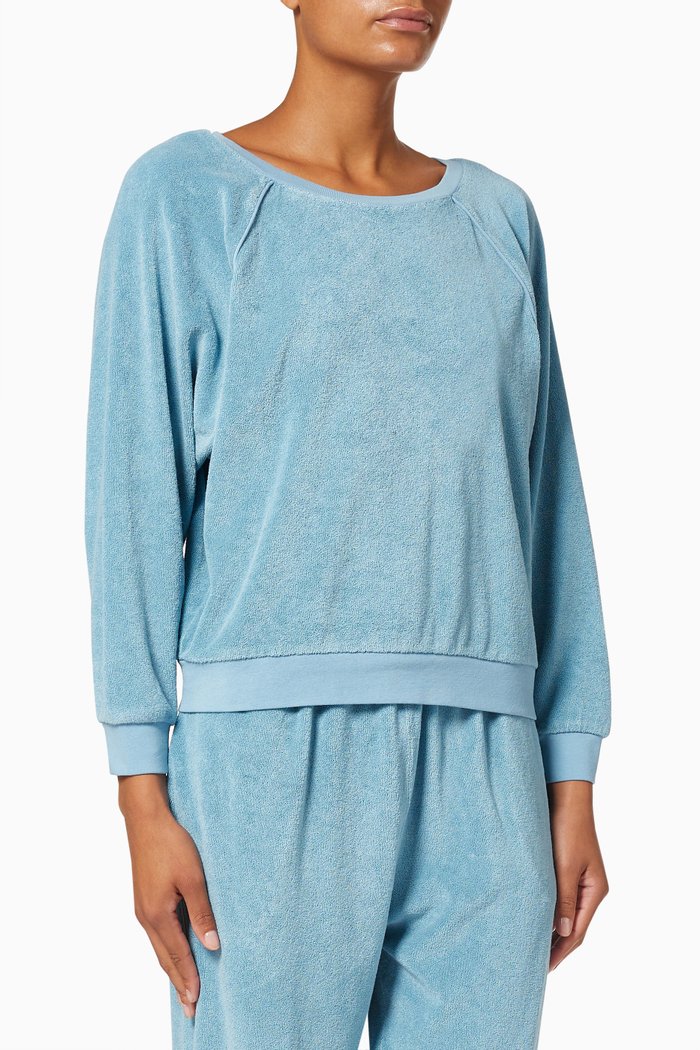 

The Saba Raglan Top in Beach Terry, Blue