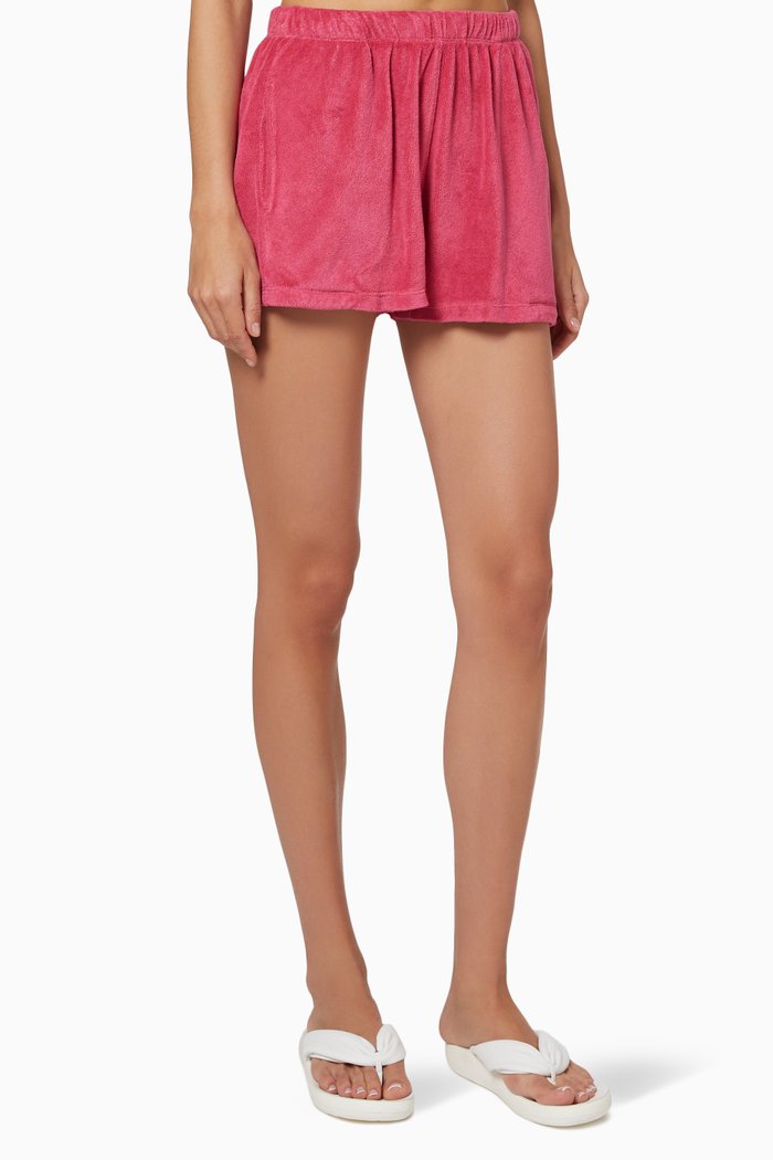 

Tefta Track Shorts in Beach Terry, Pink
