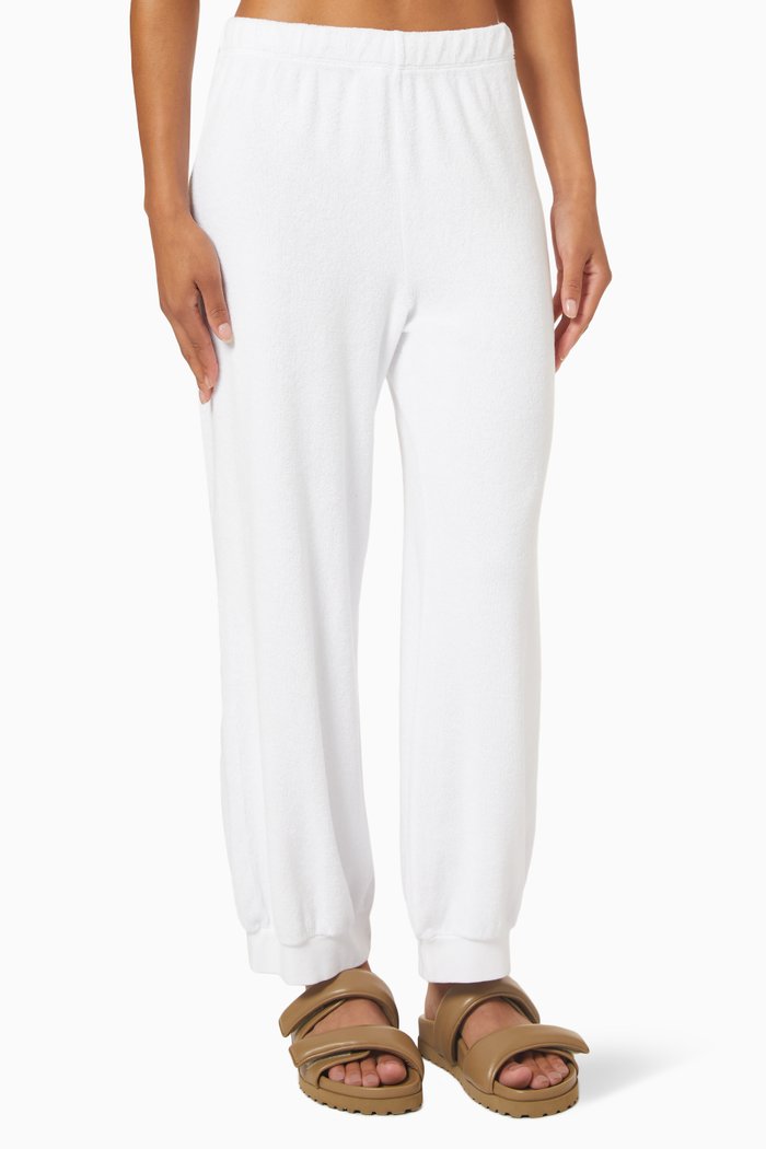 

Tosk High Waist Harem Pants in Velour, White