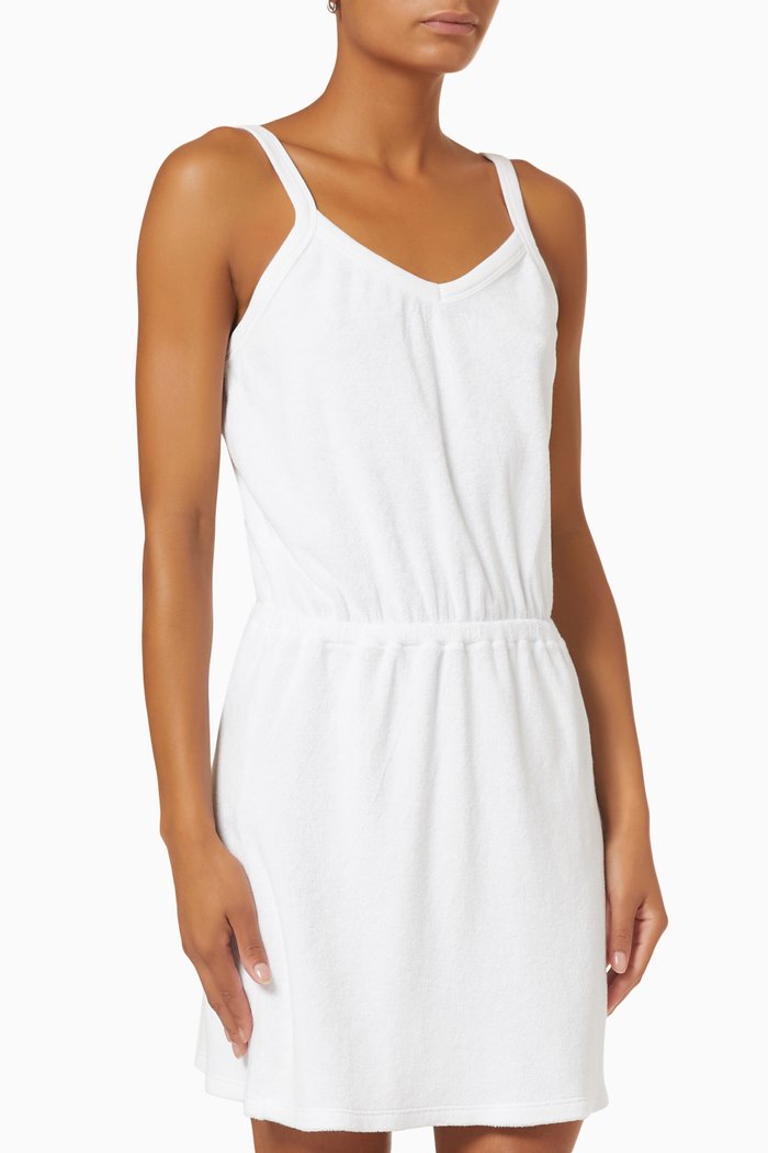

Dita Tank Dress in Beach Terry, White