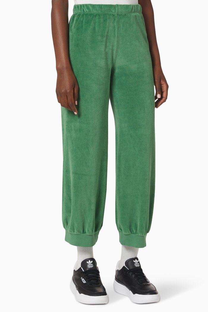 

Tosk High Waist Harem Pants in Velour, Green
