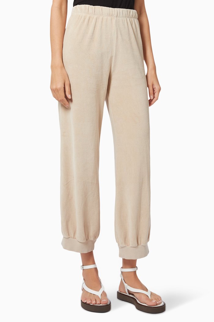

Tosk High Waist Harem Pants in Velour, Grey