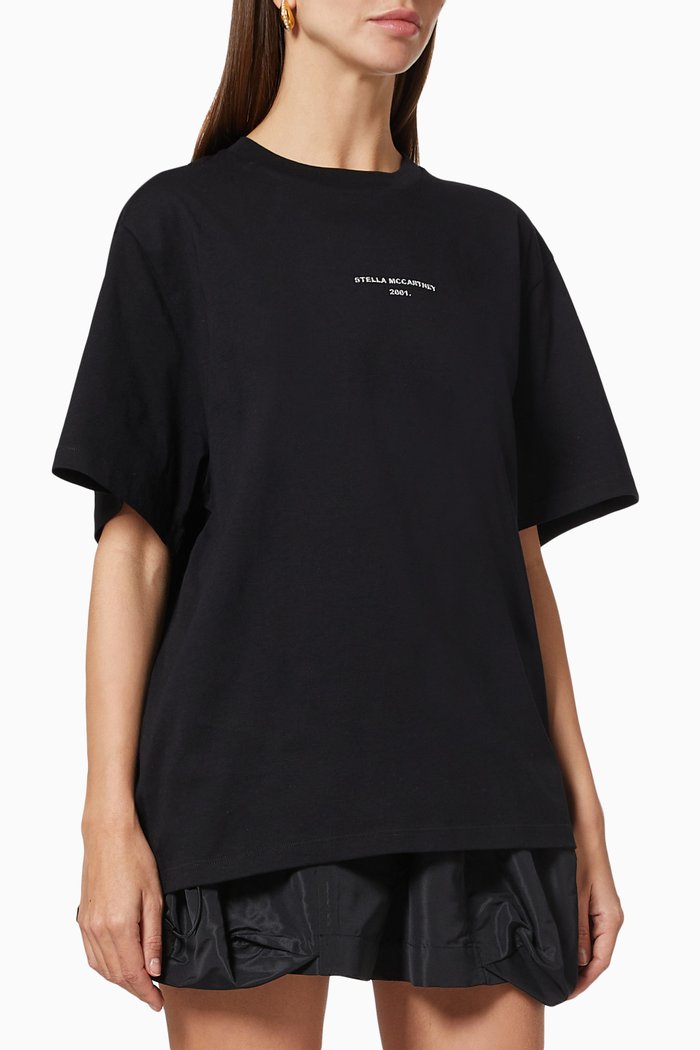 

3D Metallic Logo T-Shirt in Cotton, Black