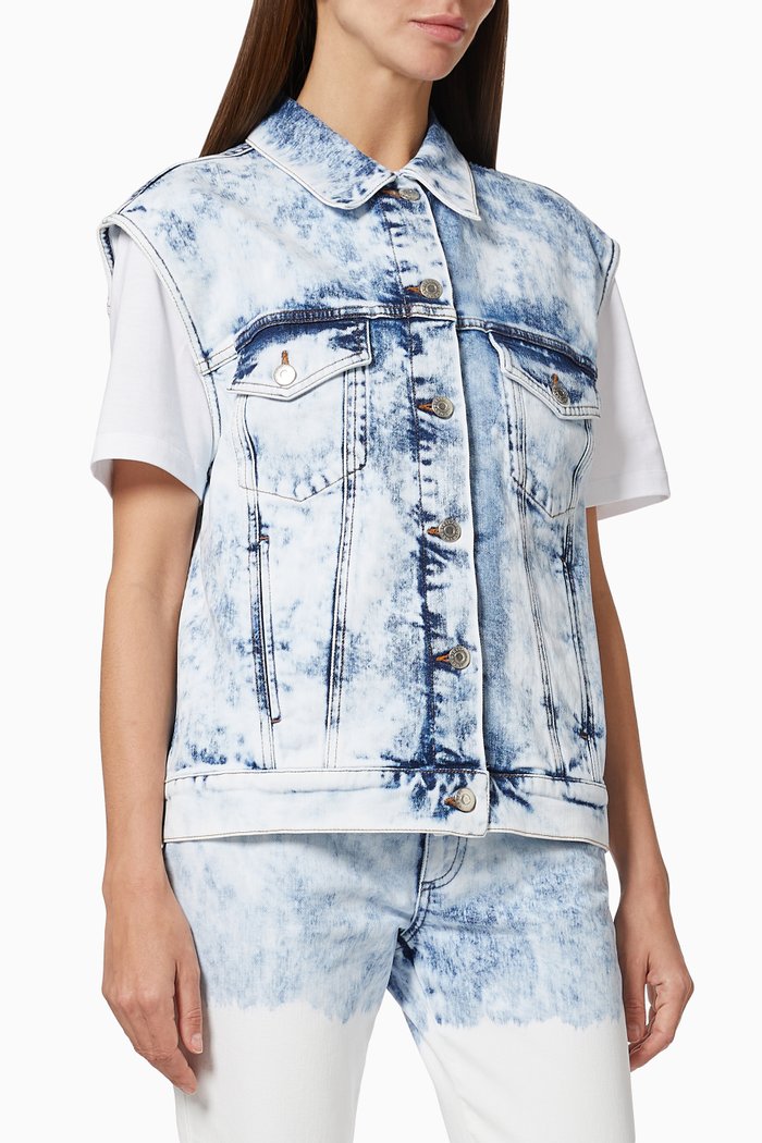 

Tie-dye Gilet in Organic Cotton Denim, Blue