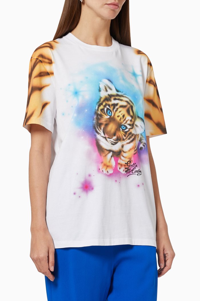 

Tiger Print 2022 T-shirt in Organic Cotton, White
