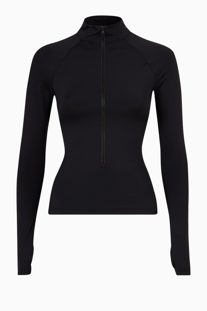 

Long Sleeve Swim Top in Matte ECONYL®, Black