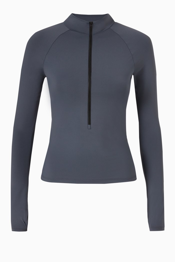 

Long Sleeve Swim Top in Matte ECONYL®, Grey