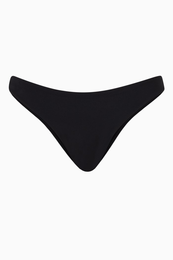 Sporty Bikini Bottoms in Matte ECONYL®, Black