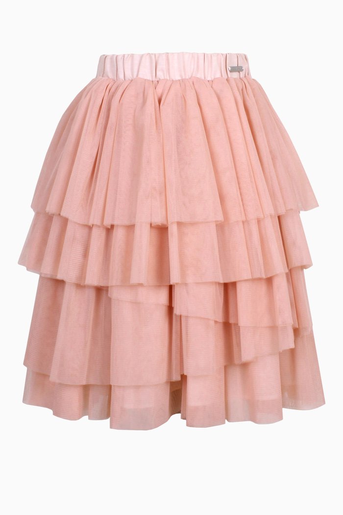 

Tiered Skirt in Tulle, Pink