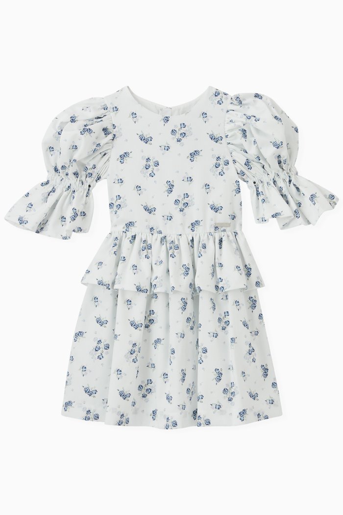 

Maiden Floral Dress in Cotton, White