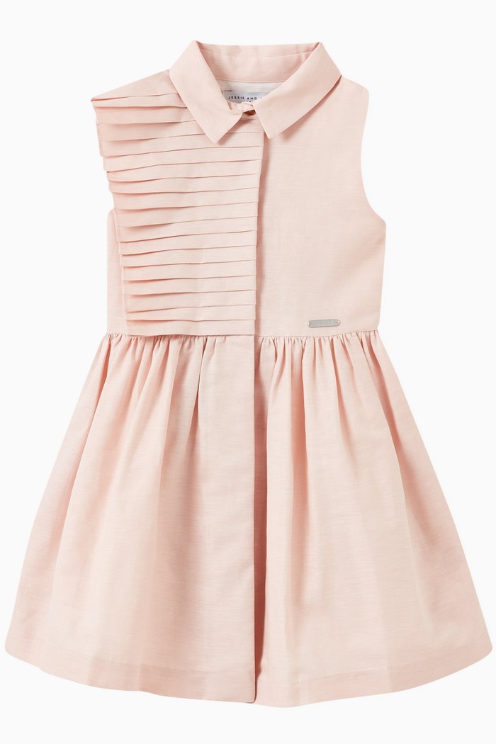 

Eden Dress in Linen Blend, Pink