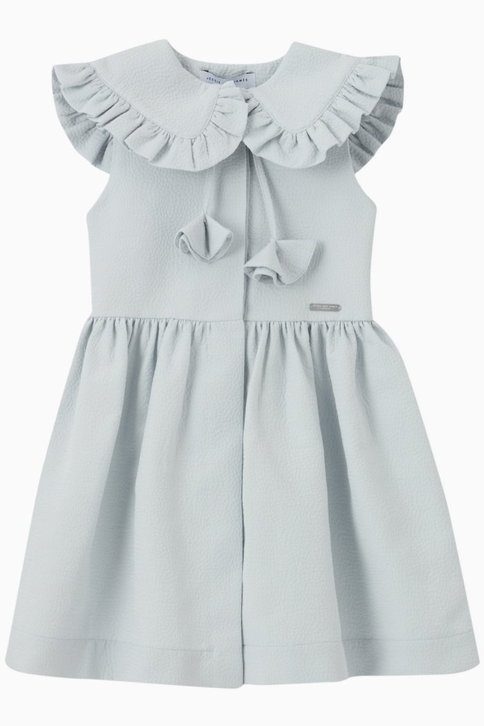 Sadie Dress in Linen Blend, Blue