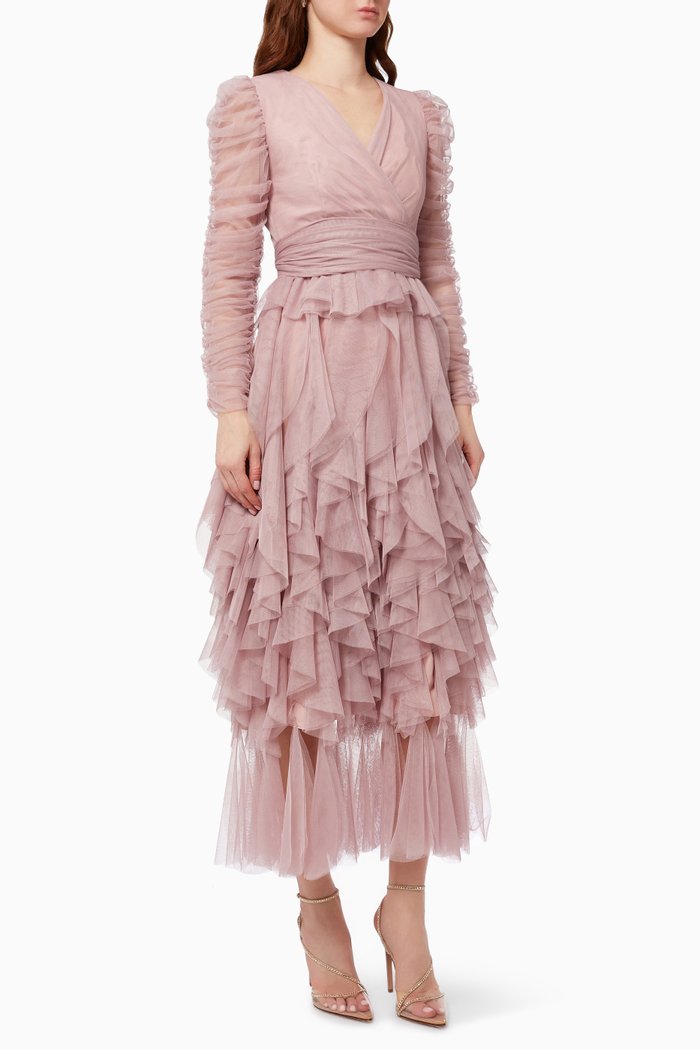 

Ruffle Dress in Tulle, Pink