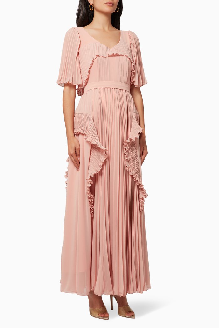 

Ruffle & Pleat Gown, Pink