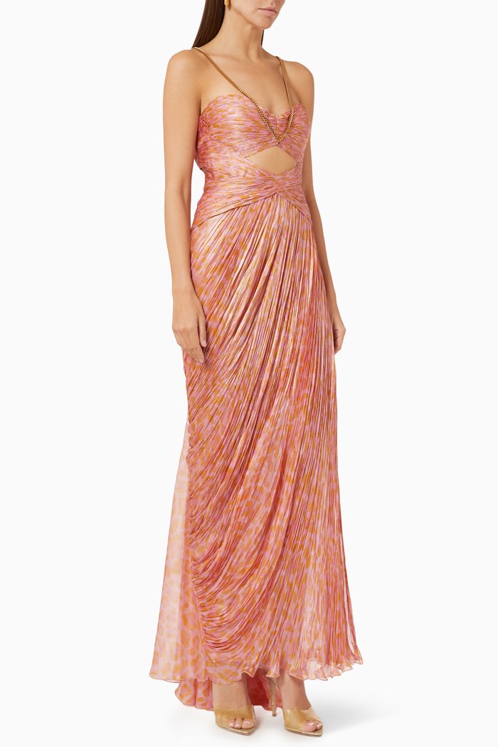 

Seraphyna Dress in Metallic Mousseline, Pink