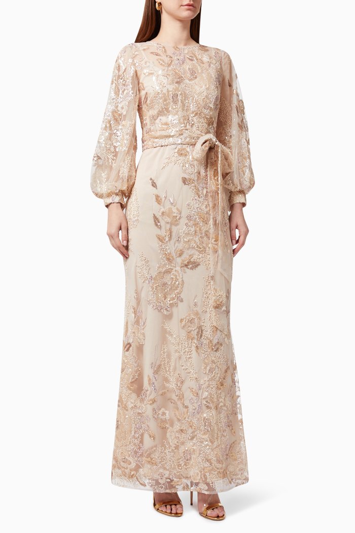 

Embroidered Gown in Tulle, Pink