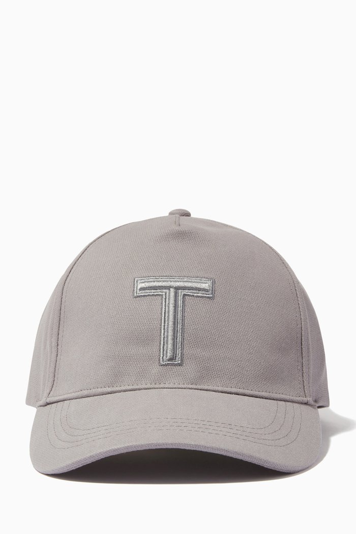 

T Baseball Cap in Cotton, Grey