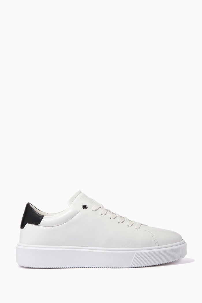 Breyon Inflated Sole Sneakers in Leather, White