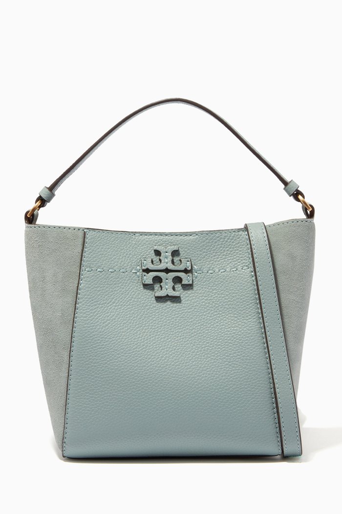 

McGraw Small Bucket Bag in Leather, Blue