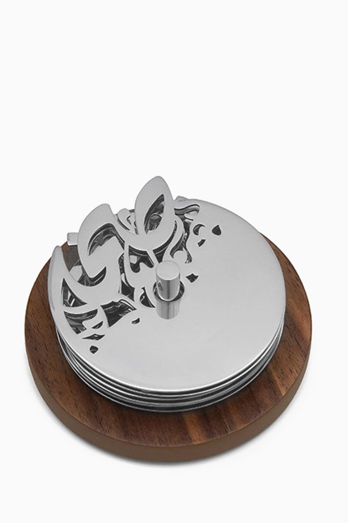 

Progression Coasters Set in Stainless Steel, Silver