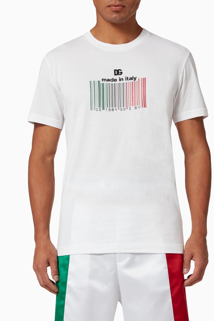

T-Shirt in Cotton Stretch Blend, White