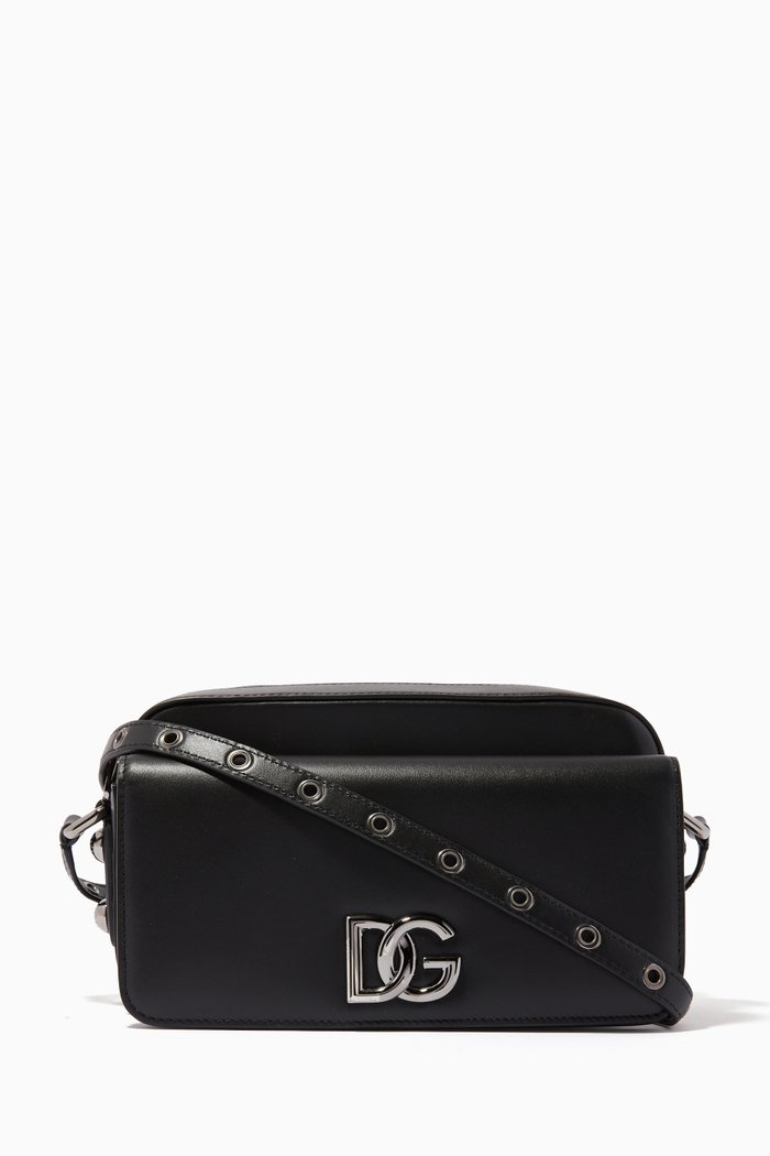 

D&G Crossbody Bag in Calfskin Leather, Black