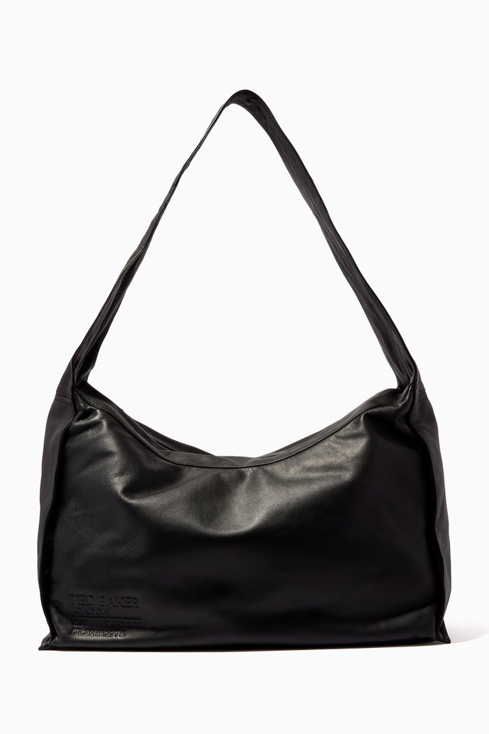 

Soft Casual Tote Bag in Leather, Black