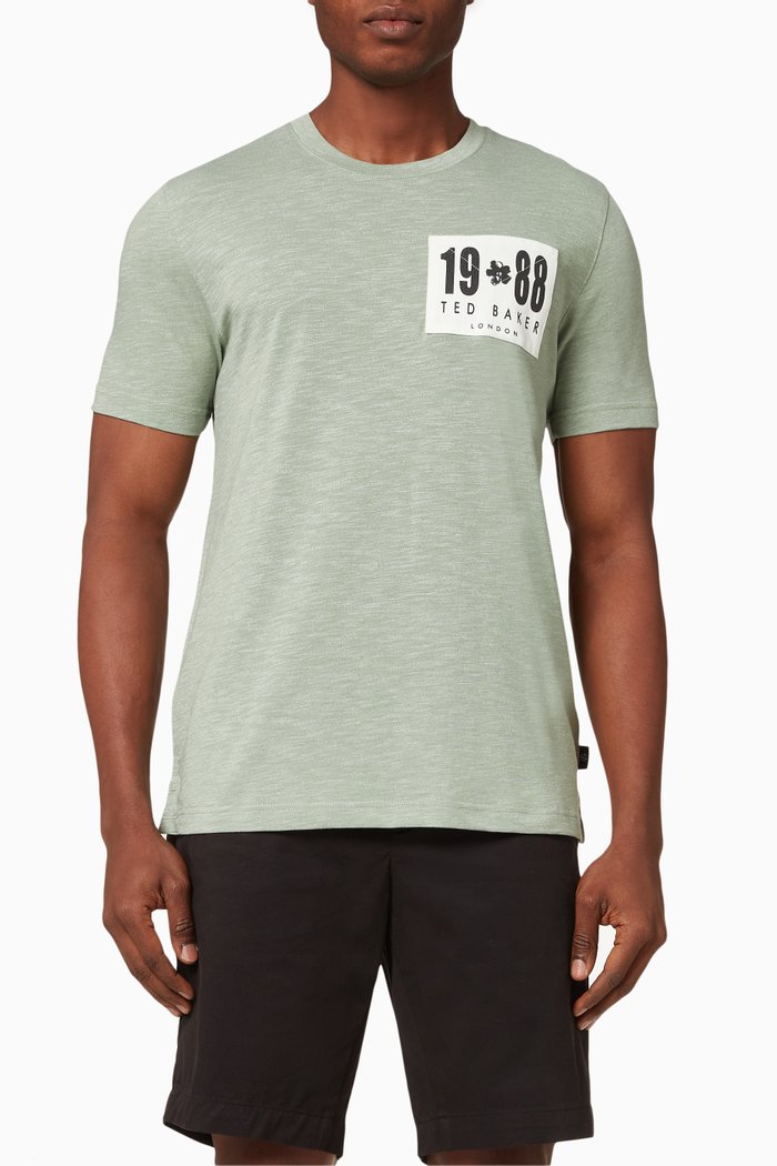 

Athenee Mélange T-shirt in Cotton Blend, Green