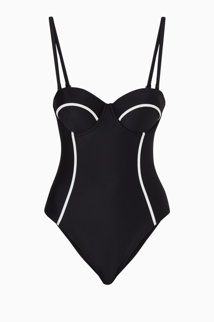 

Tani Panel Swimsuit in ECONYL®, Black