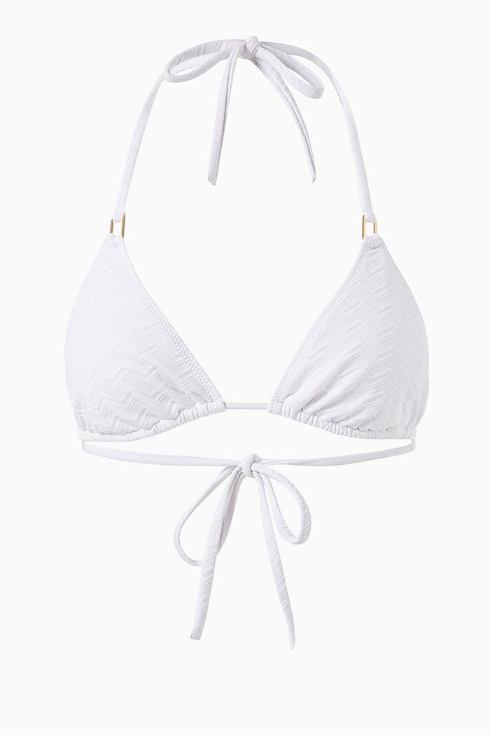 

Cancun Zigzag Bikini Top, White