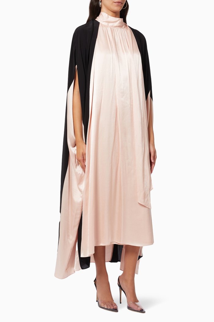 

Colour Block Dress in Satin, Pink