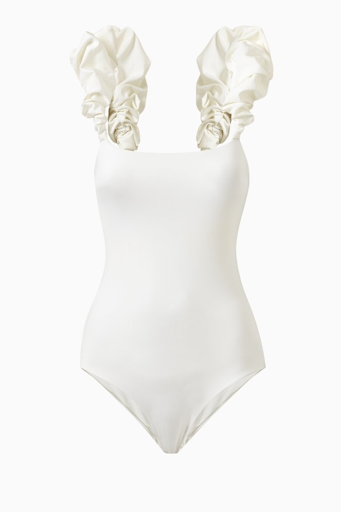 

Denise One Piece Swimsuit in Lycra, White
