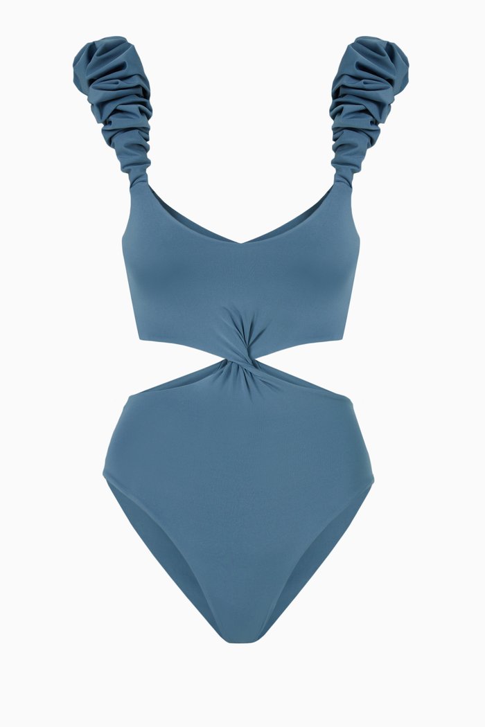 

Praiano Swimsuit in Stretch Nylon, Blue
