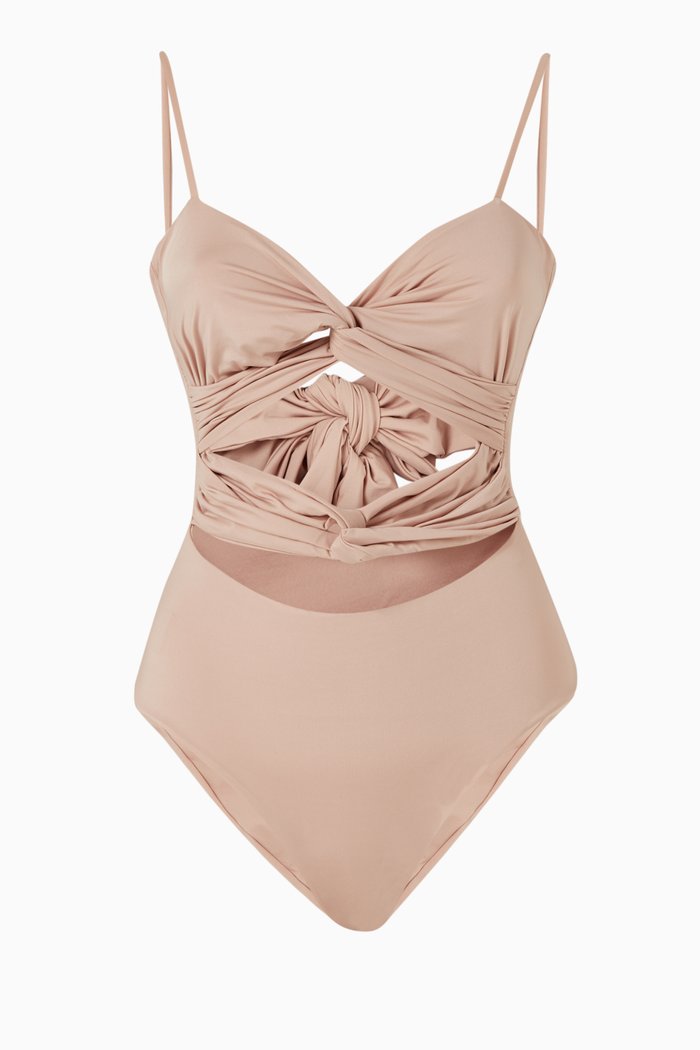 

Amalfi Knotted Swimsuit, Neutral