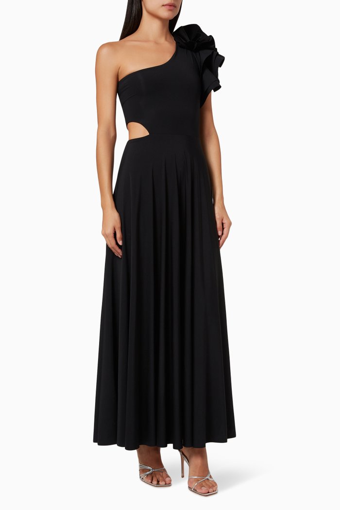 

Caracciolo Maxi Dress in Stretch Nylon, Black