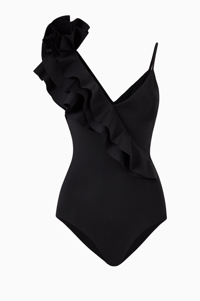 

Noor Ruffle Swimsuit, Black