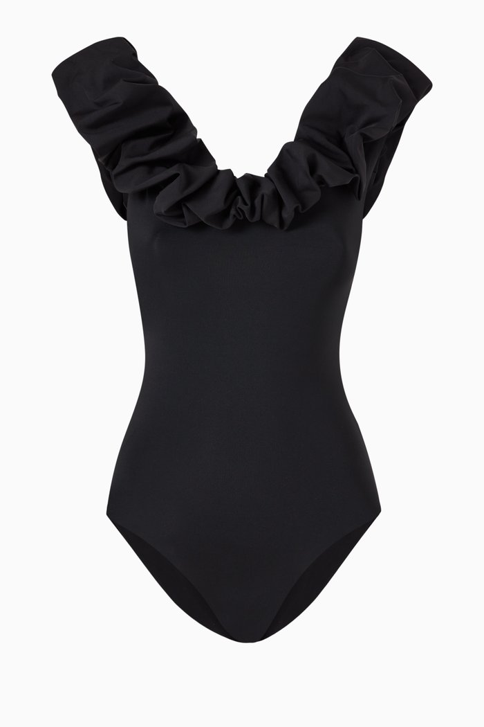 

Mia Ruffle Swimsuit, Black