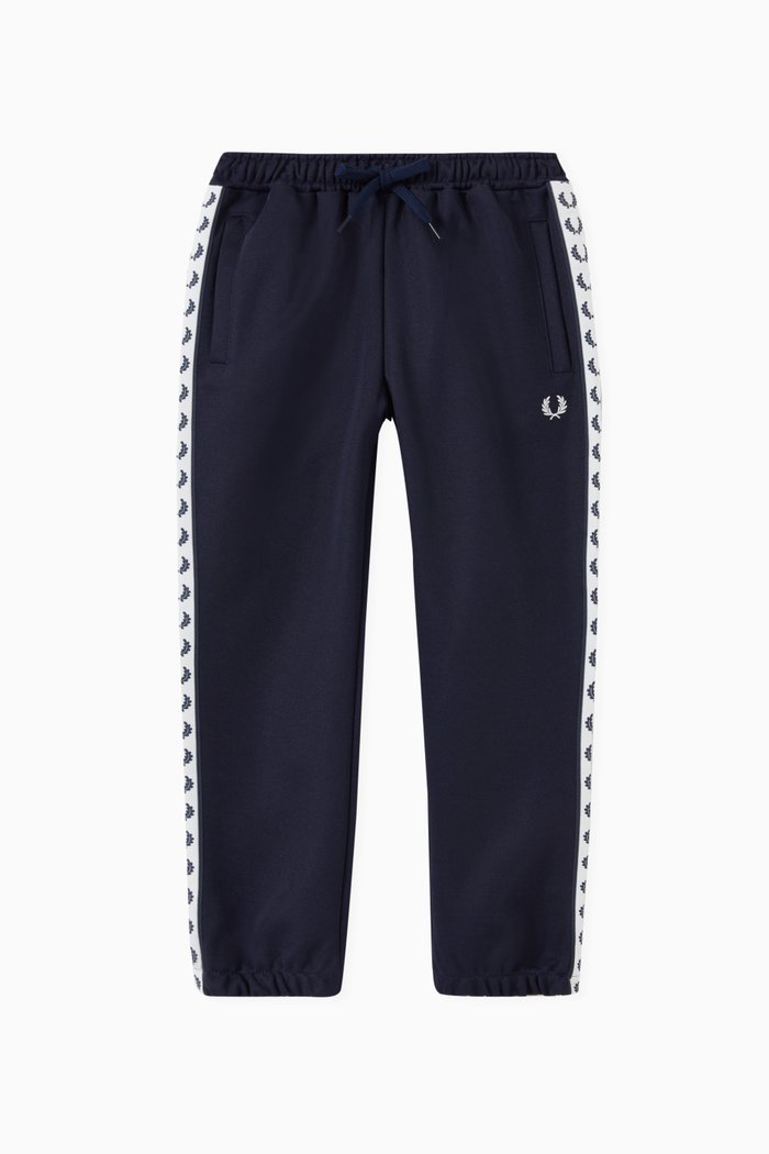 

Taped Track Pants in Cotton Blend, Blue