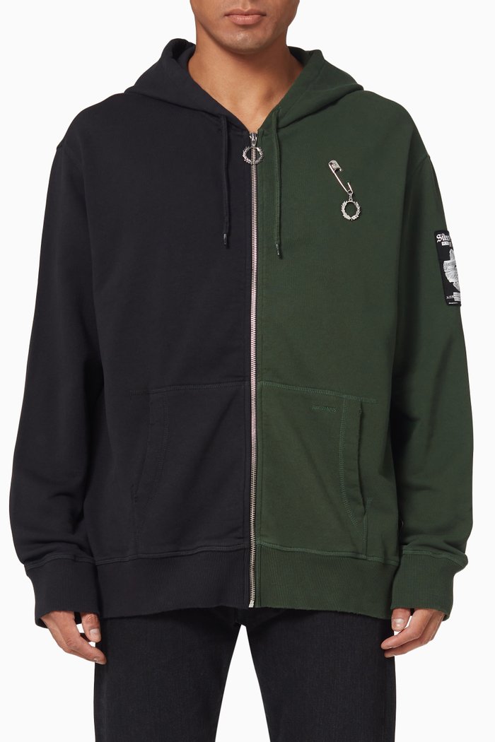 

Destroyed Hoodie in Cotton, Green