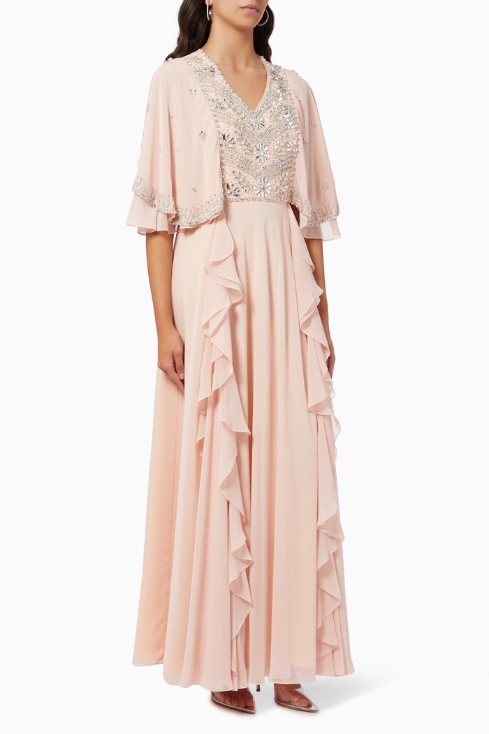 

Mariam Embellished Dress in Chiffon, Pink