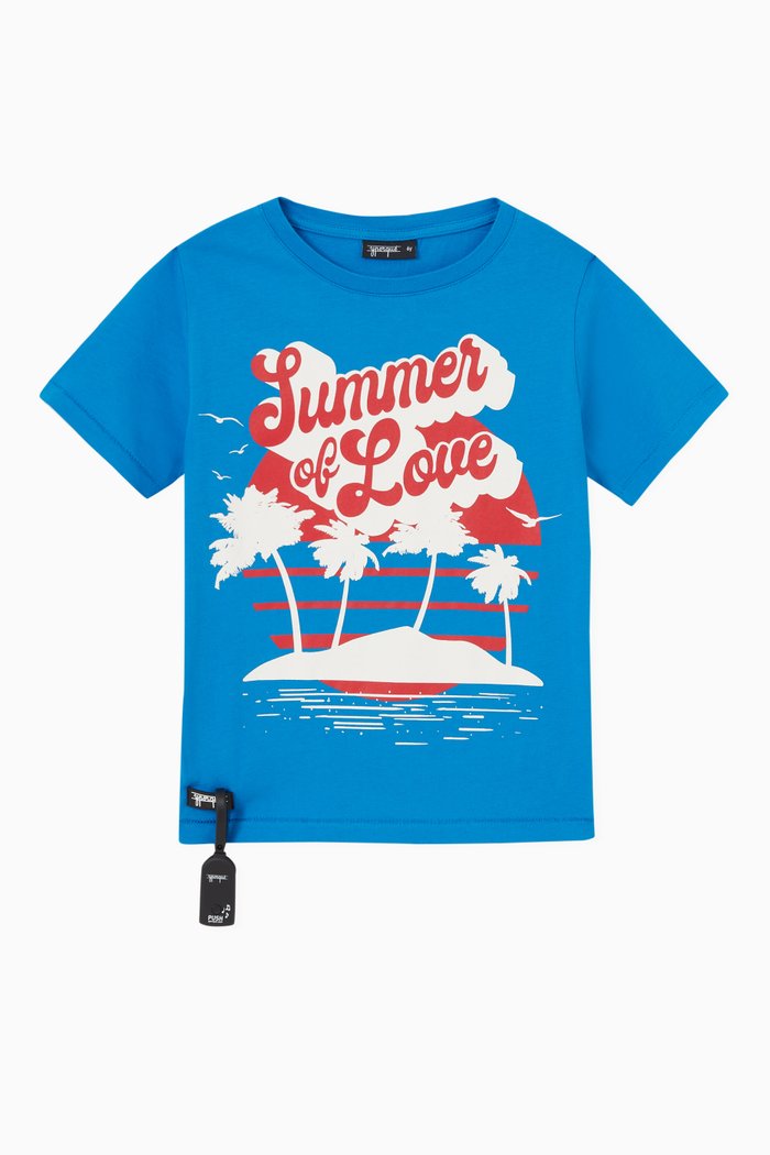 

Summer Vibes Sound T-shirt in Cotton, Blue
